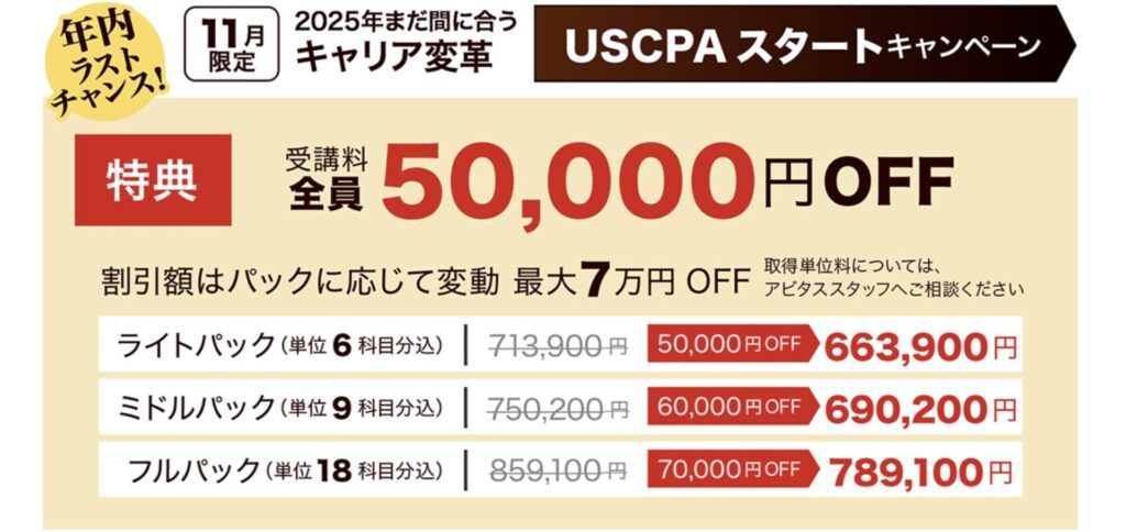 USCPAアビタス11月キャンペーン