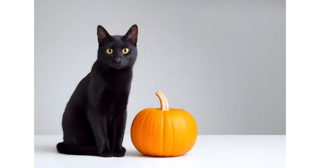 黒猫とハロウィンパンプキン